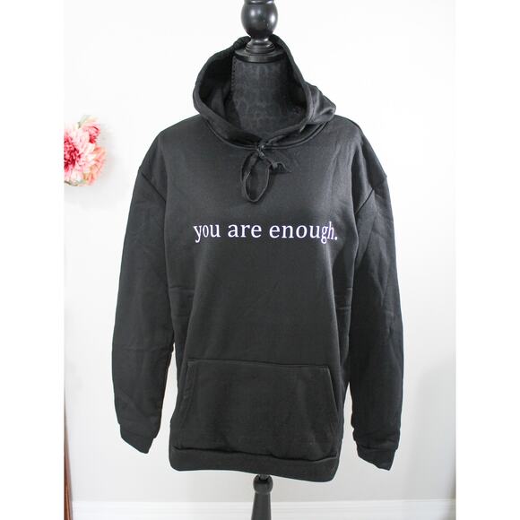 New Size Large Dear Person Behind Me You Are Enough Hoodie Black Viral TikTok - Picture 2 of 3